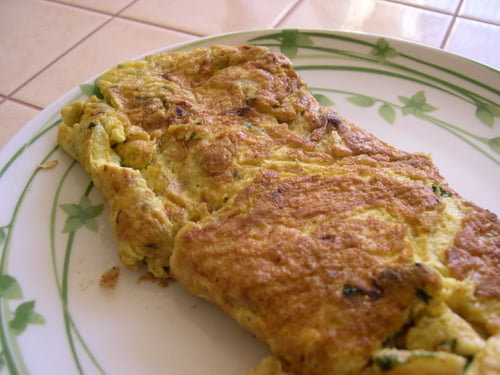 Omelette crémeuse aux asperges vertes